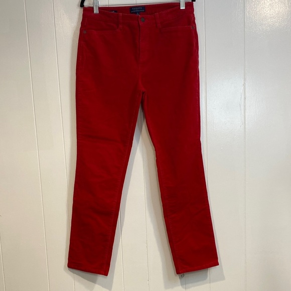 Talbots Corduroy Pants Simply Flattering 5-Pocket Straight Leg Red Size 8 - Picture 4 of 10